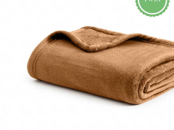 Premium Polar Fleece Blanket Twin -Tan