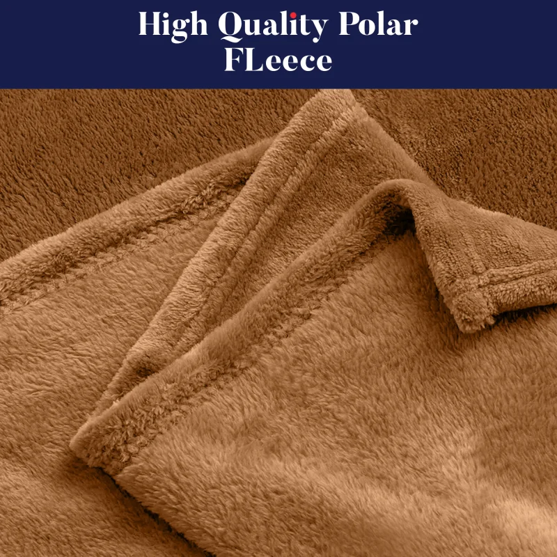 Premium Polar Fleece Blanket Twin-Tan2