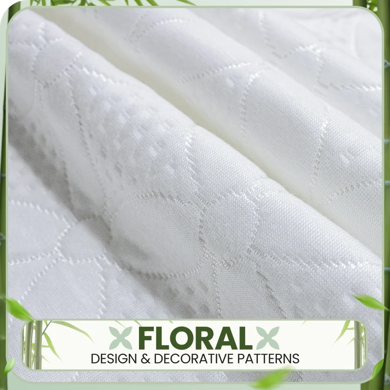 Premium Bamboo Fabric Mattress Protector - Floral Design2