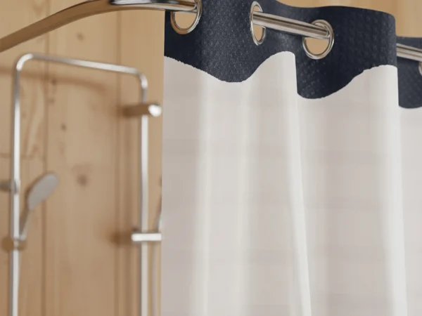 Hookless Shower Curtain Sheer Top 1