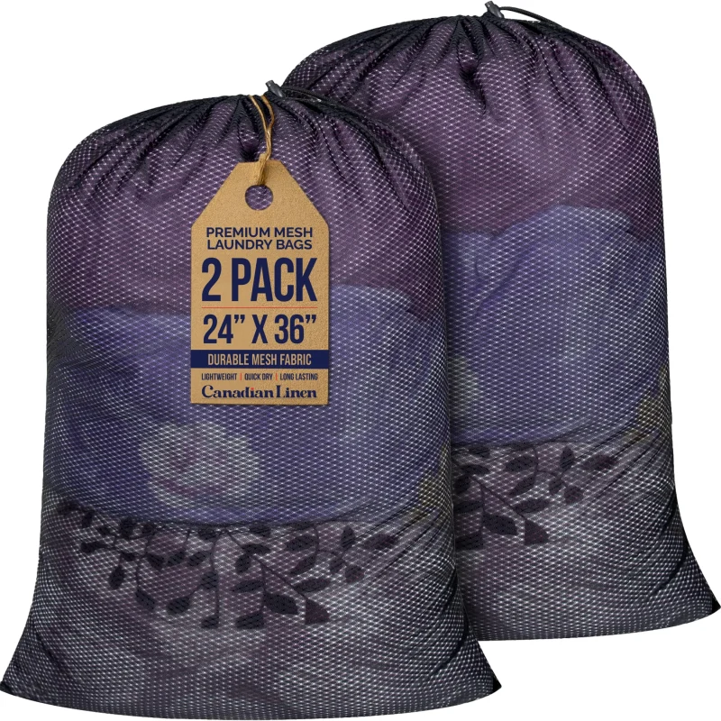 Black Mesh Laundry Bags 24x36