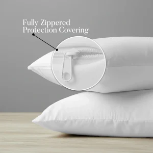 Cotton Pillow Protector Full Zipper Encasement King2