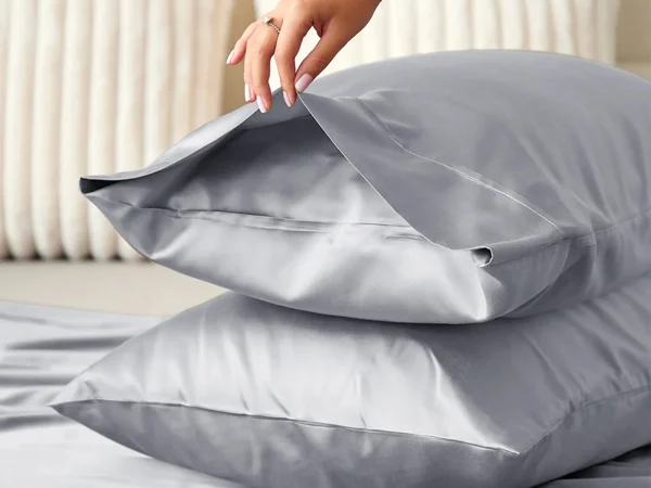 Satin Pillowcase Standard Silver2
