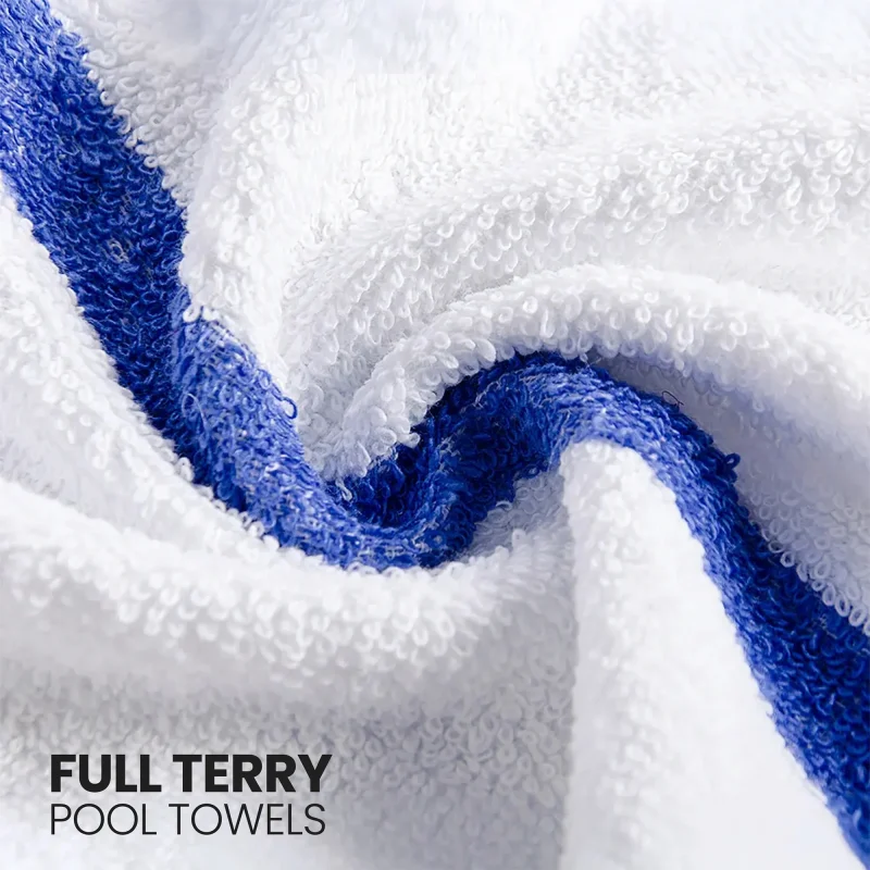 Imperial Premium Pool Towels Blue Stripe2