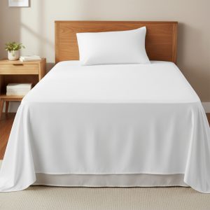Premium Microfiber White Bed Sheets Flat2