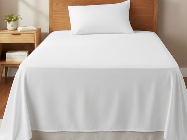 Premium Microfiber White Bed Sheets Flat2